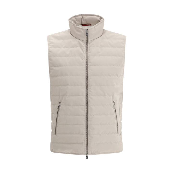 Brunello Cucinelli Beige Polyester Sleveless Jacket