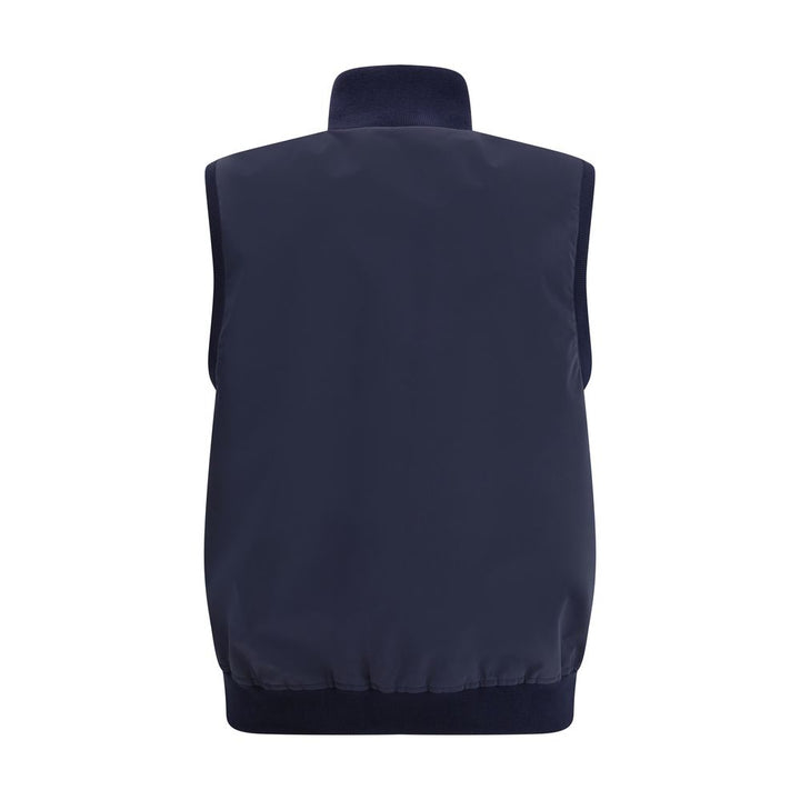 Brunello Cucinelli Blue Polyester Sleveless Jacket