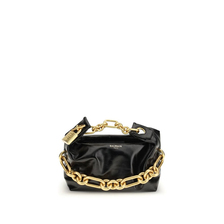 Balmain Black Calf Leather Bos Taurus Shoulder Bag