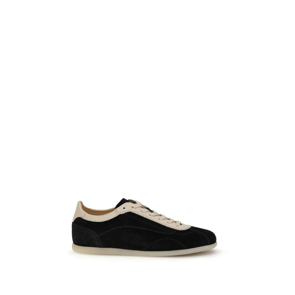 Brunello Cucinelli Gray Calf Leather Bos Taurus Low Top Sneakers