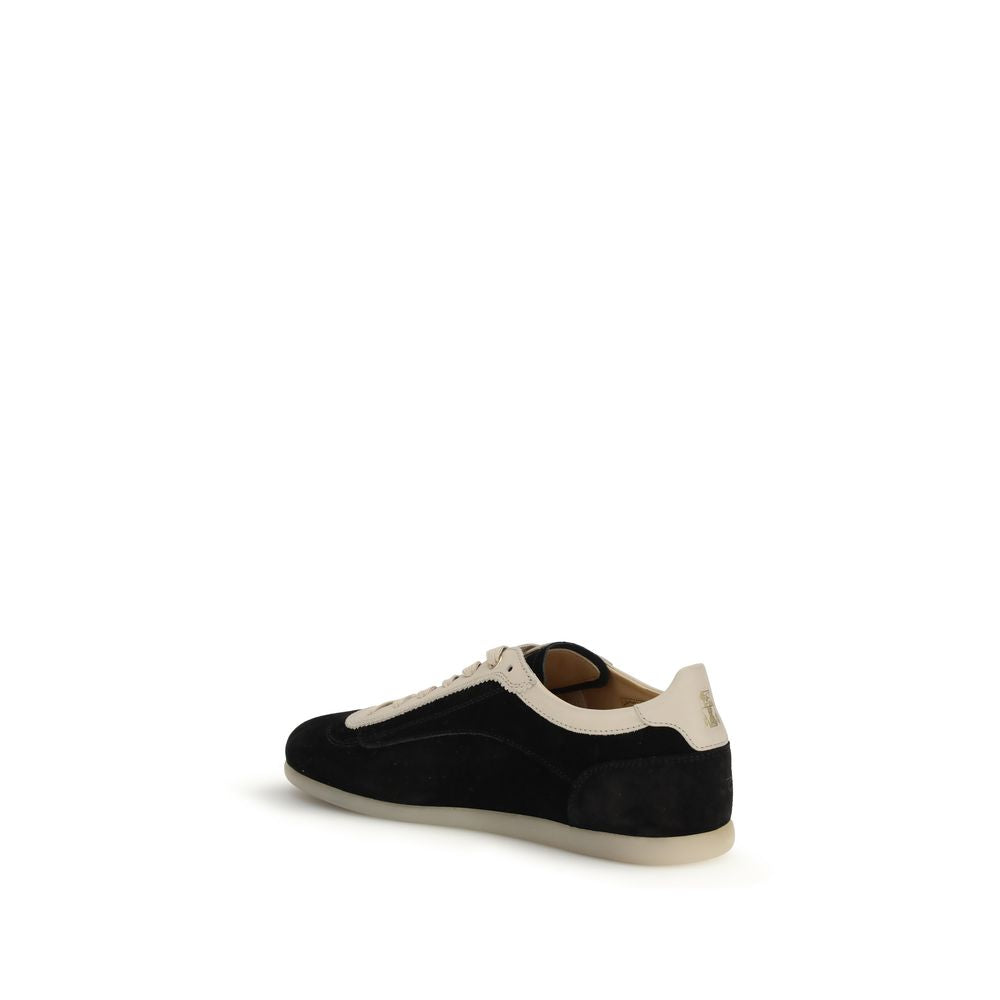 Brunello Cucinelli Gray Calf Leather Bos Taurus Low Top Sneakers