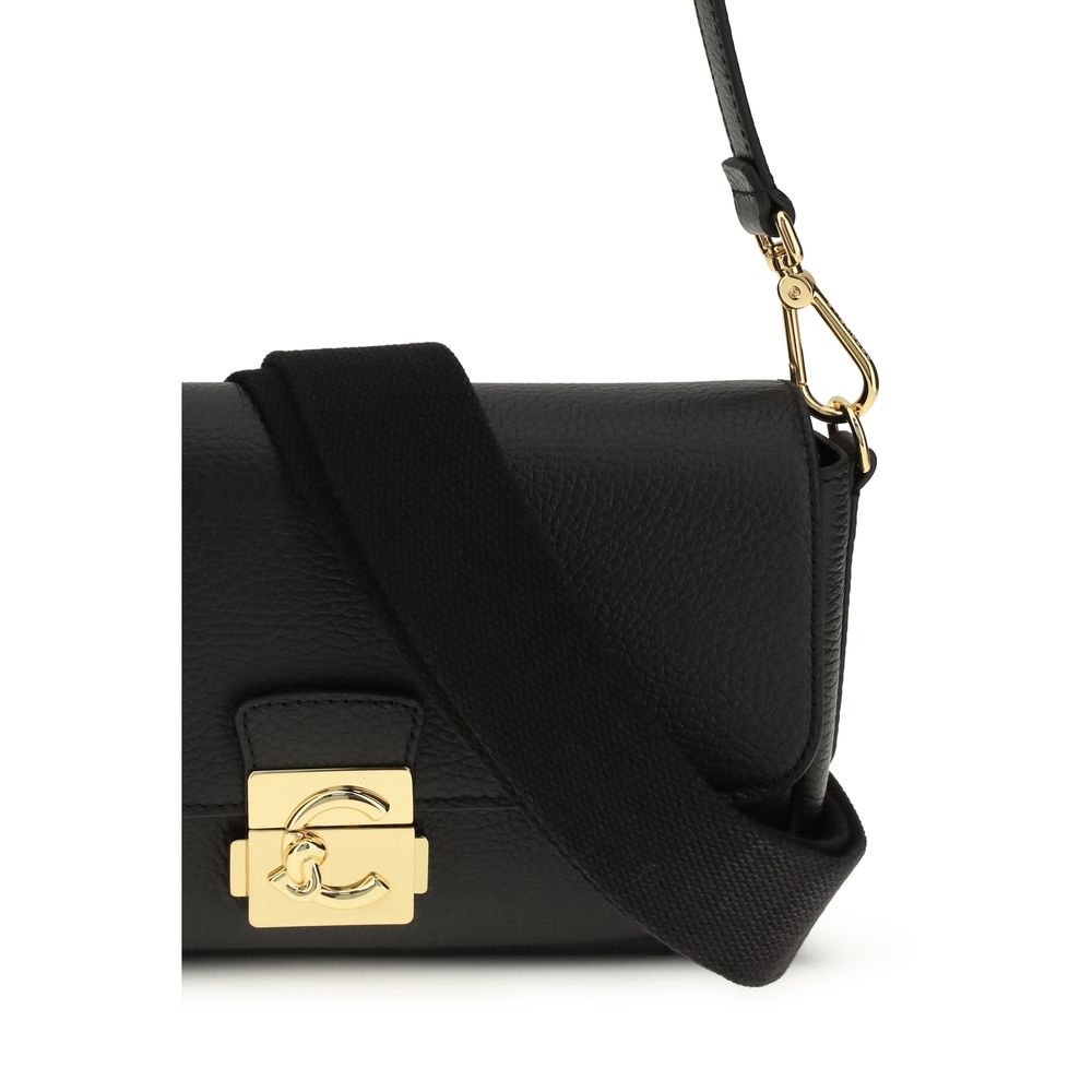 Coccinelle Black Calf Leather Bos Taurus Shoulder Bag