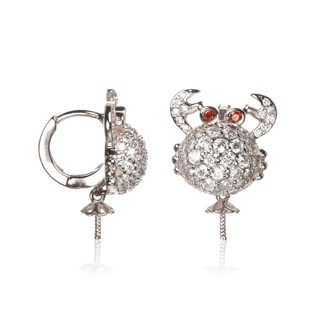 Lancaster White Silver Earrings