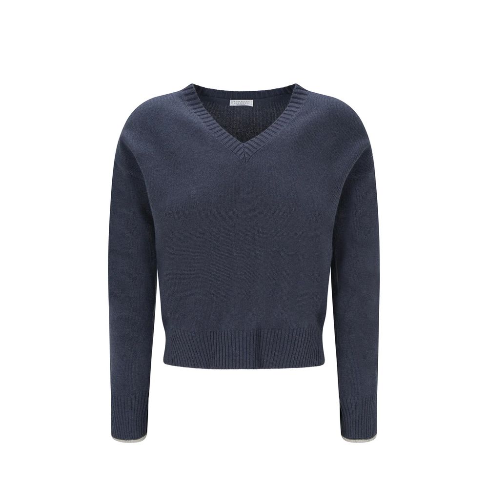 Brunello Cucinelli Blue Cashmere Sweater