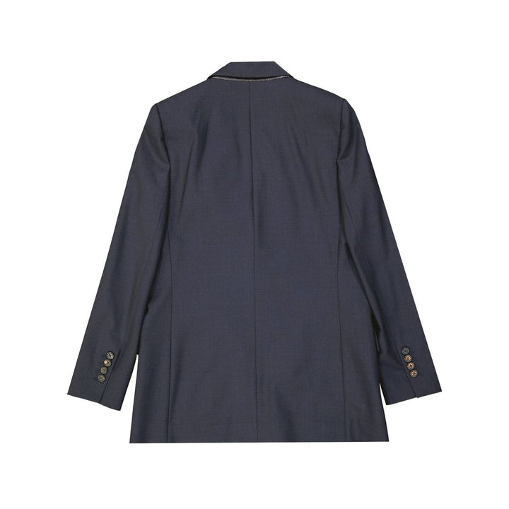 Brunello Cucinelli Blue Virgin Wool Jackets And Coat