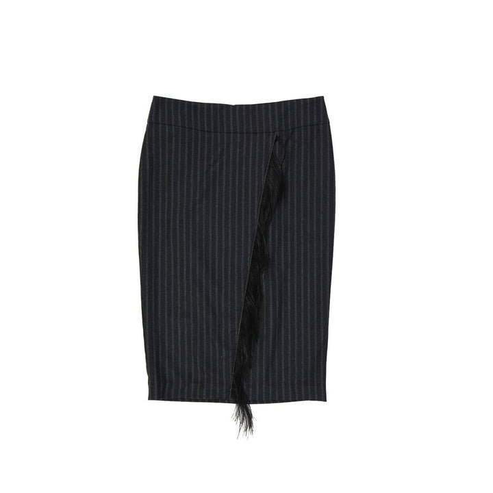 Brunello Cucinelli Gray Virgin Wool Long Skirt