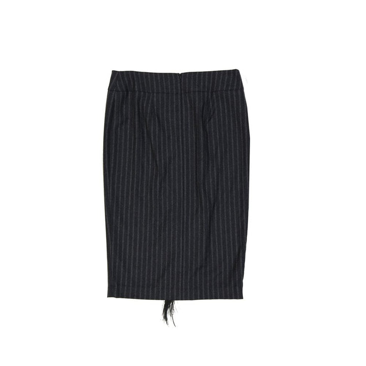 Brunello Cucinelli Gray Virgin Wool Long Skirt