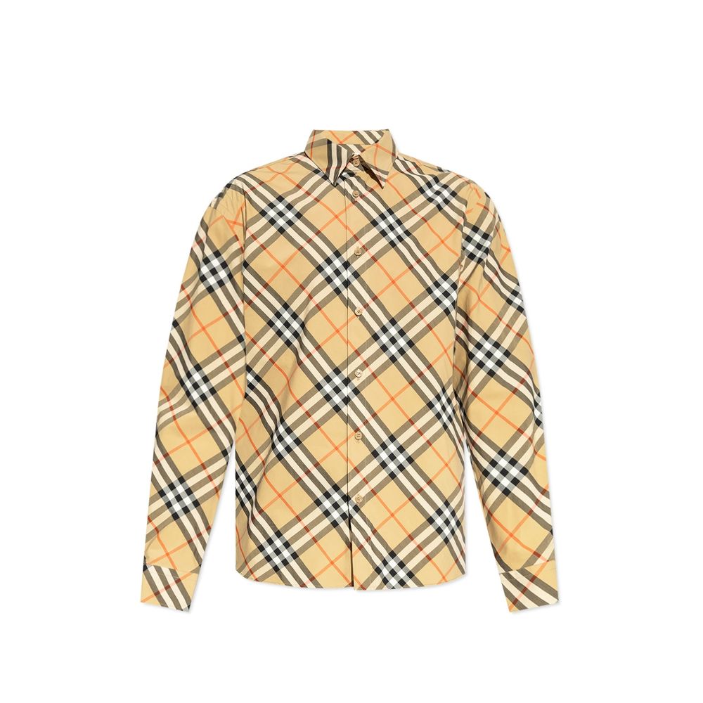 Burberry Brown Cotton Pattern Shirt