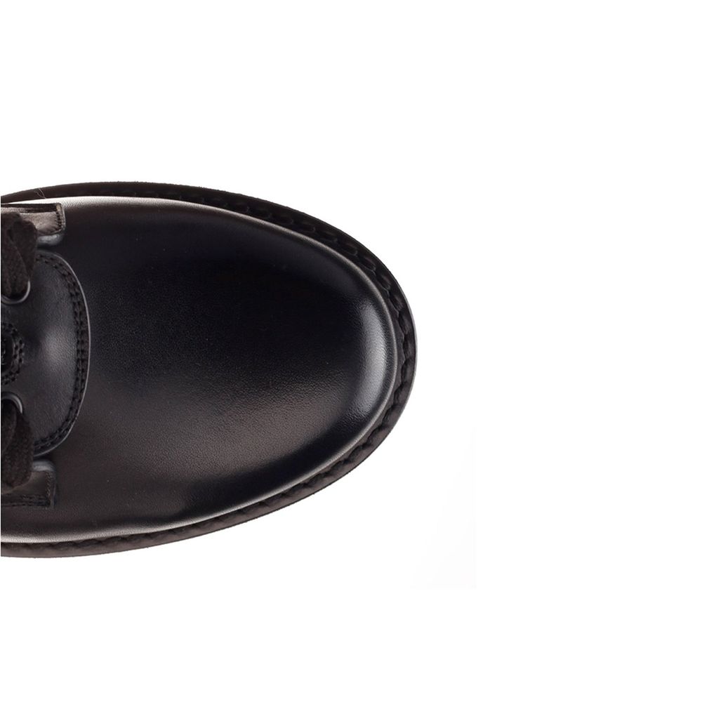 Valentino Garavani Black Calfskin Lace-Up Boots