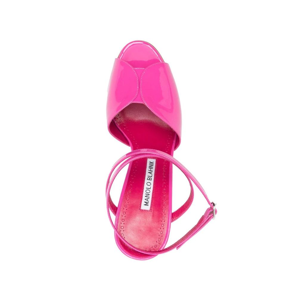 Manolo Blahnik Multicolor Calfskin Stiletto Heel Sandals