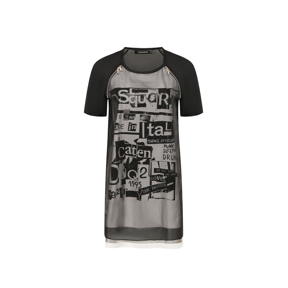 Dsquared² Black Silk Casual Dress