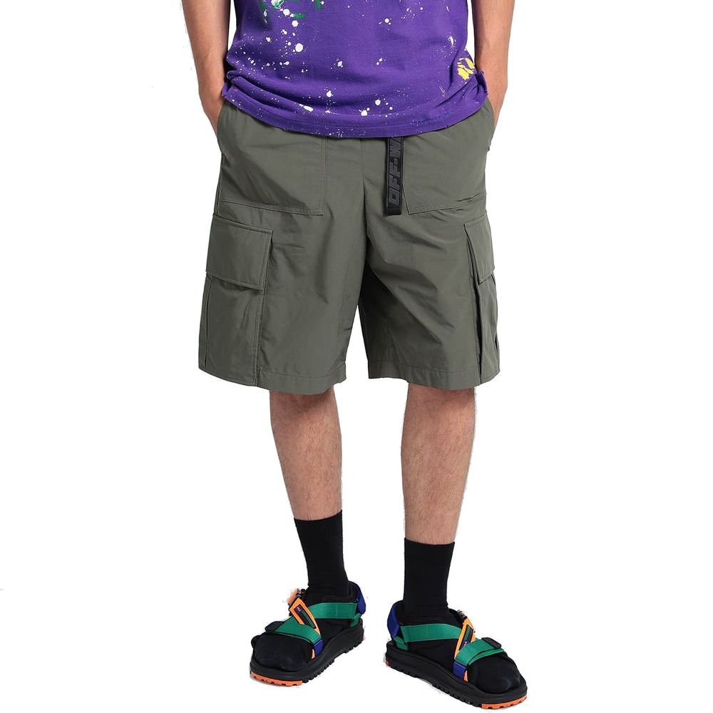 Off-White Bicolor Polyamide Cargo Shorts