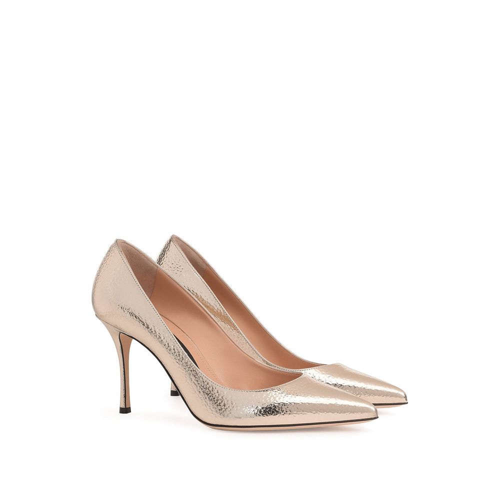 Sergio Rossi Rose Gold Calfskin Pumps