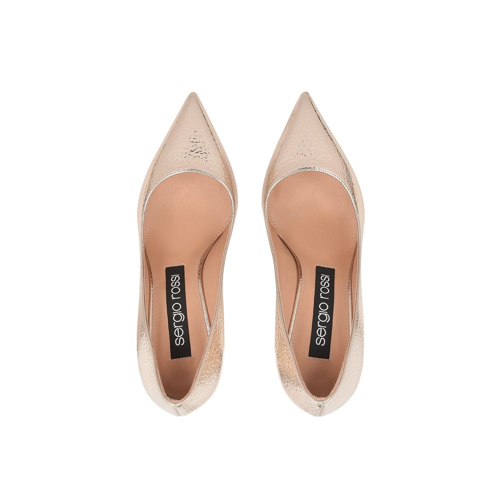 Sergio Rossi Rose Gold Calfskin Pumps