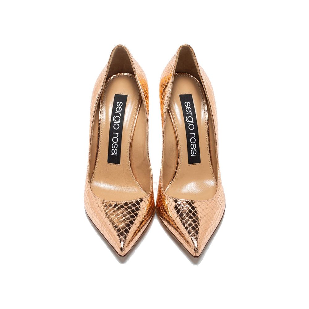 Sergio Rossi Rose Gold Calfskin Pumps