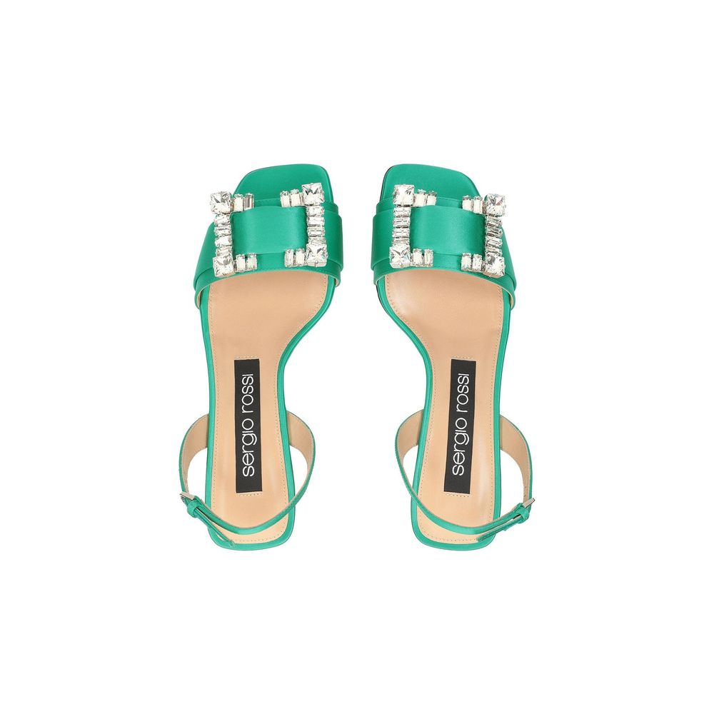 Sergio Rossi Bicolor Silk Stiletto Heel Sandals