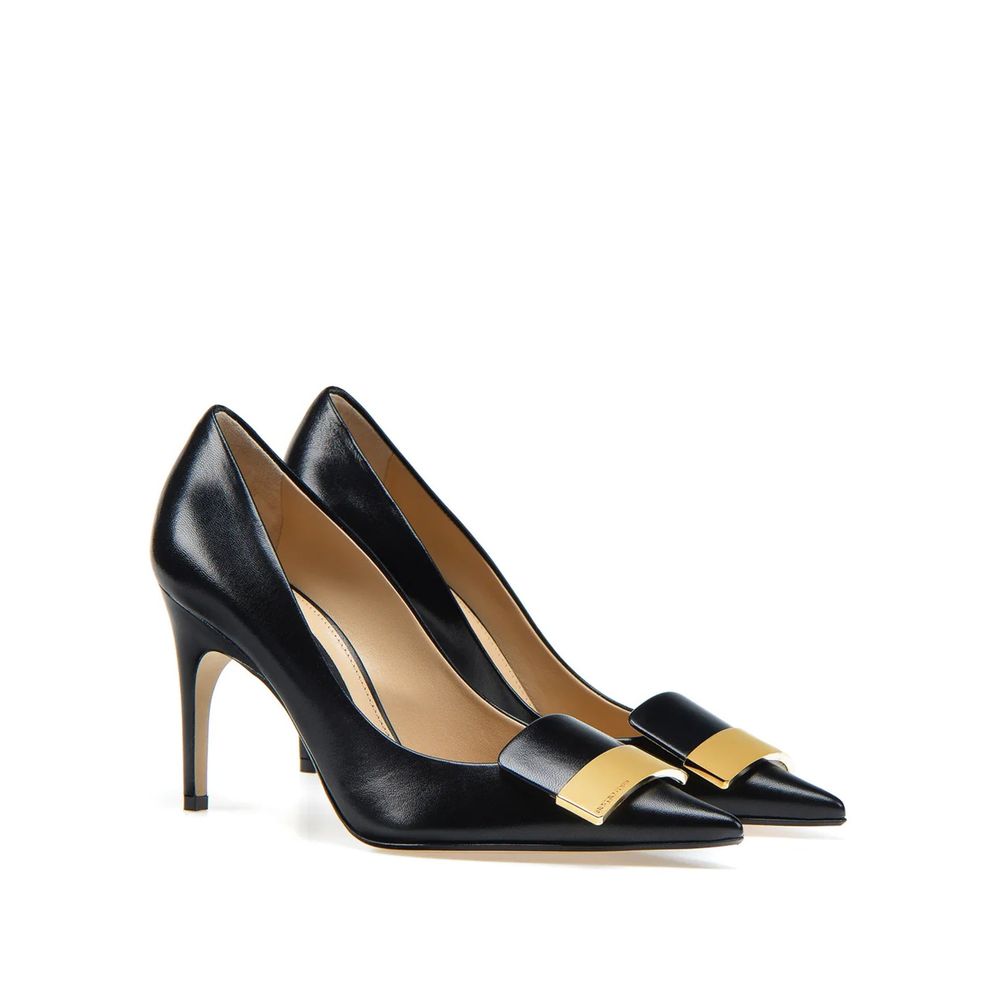Sergio Rossi Black Calfskin Pumps