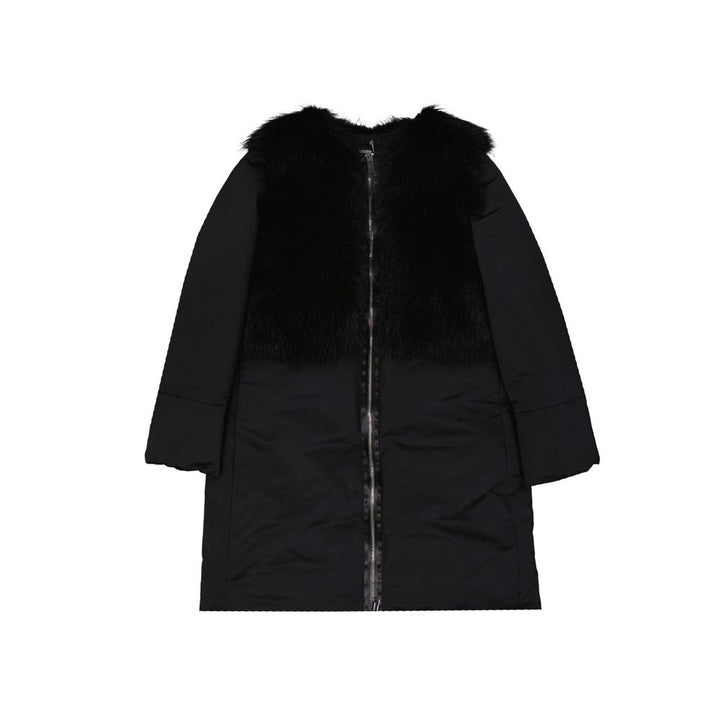Add Black Polyester Coat