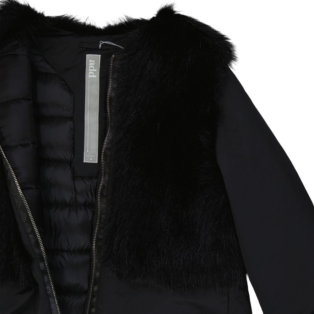 Add Black Polyester Coat