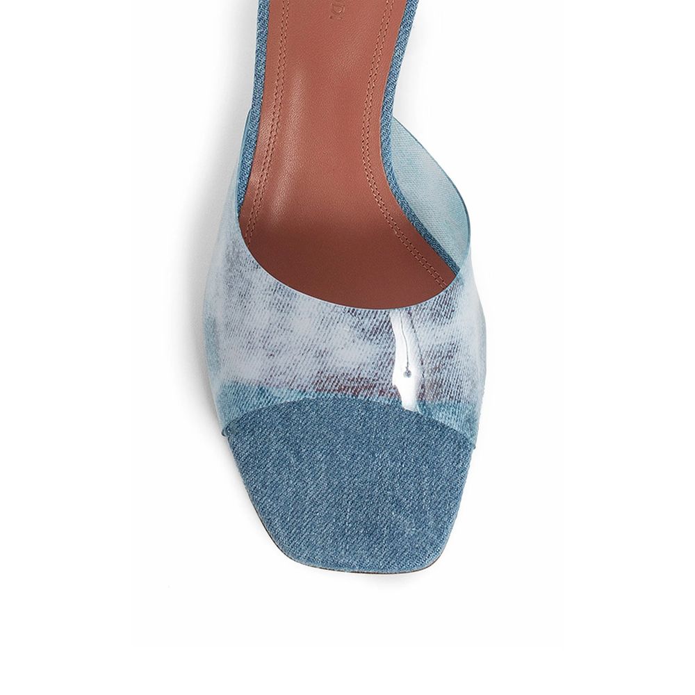 Amina Muaddi Blue Pvc Mules