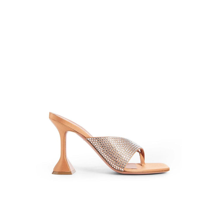Amina Muaddi Orange Silk Mules
