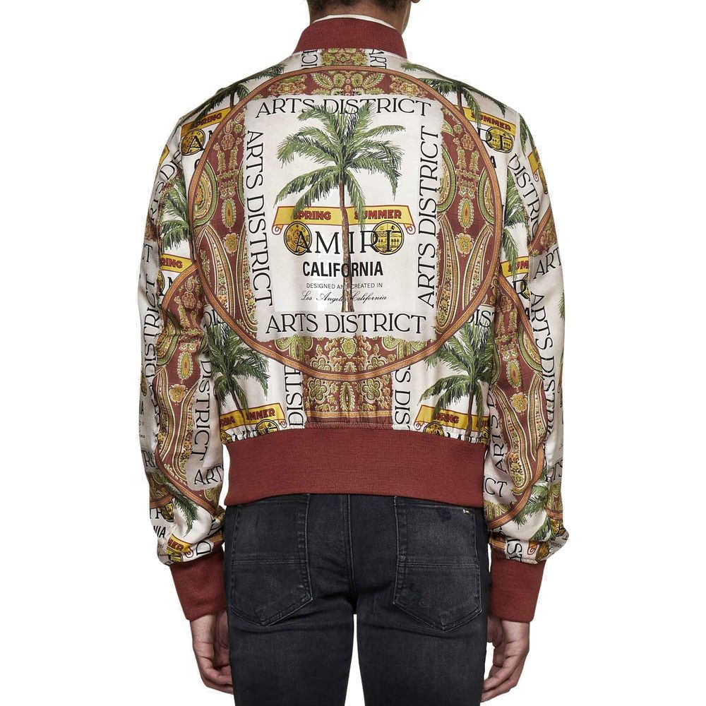 Amiri Beige Silk Bomber