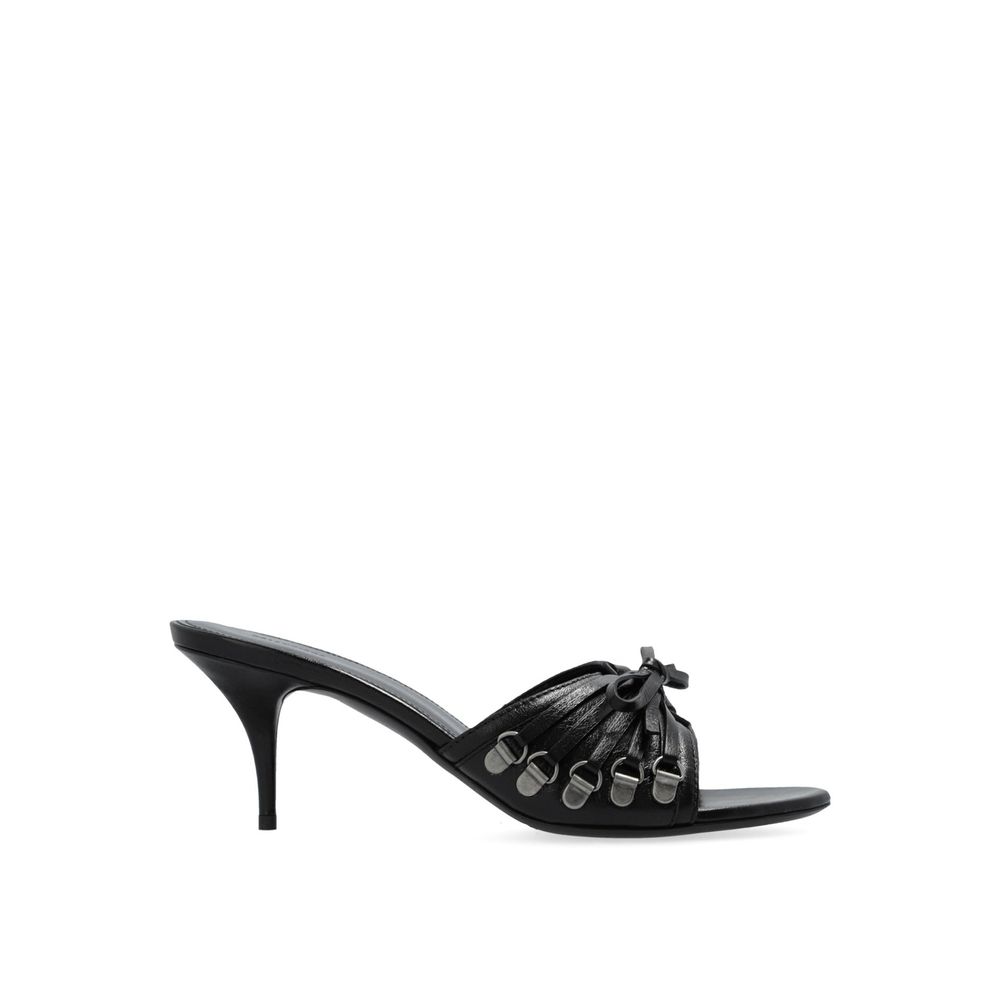 Balenciaga Black Lamb Leather Stiletto Heel Sandals