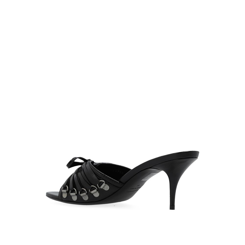 Balenciaga Black Lamb Leather Stiletto Heel Sandals