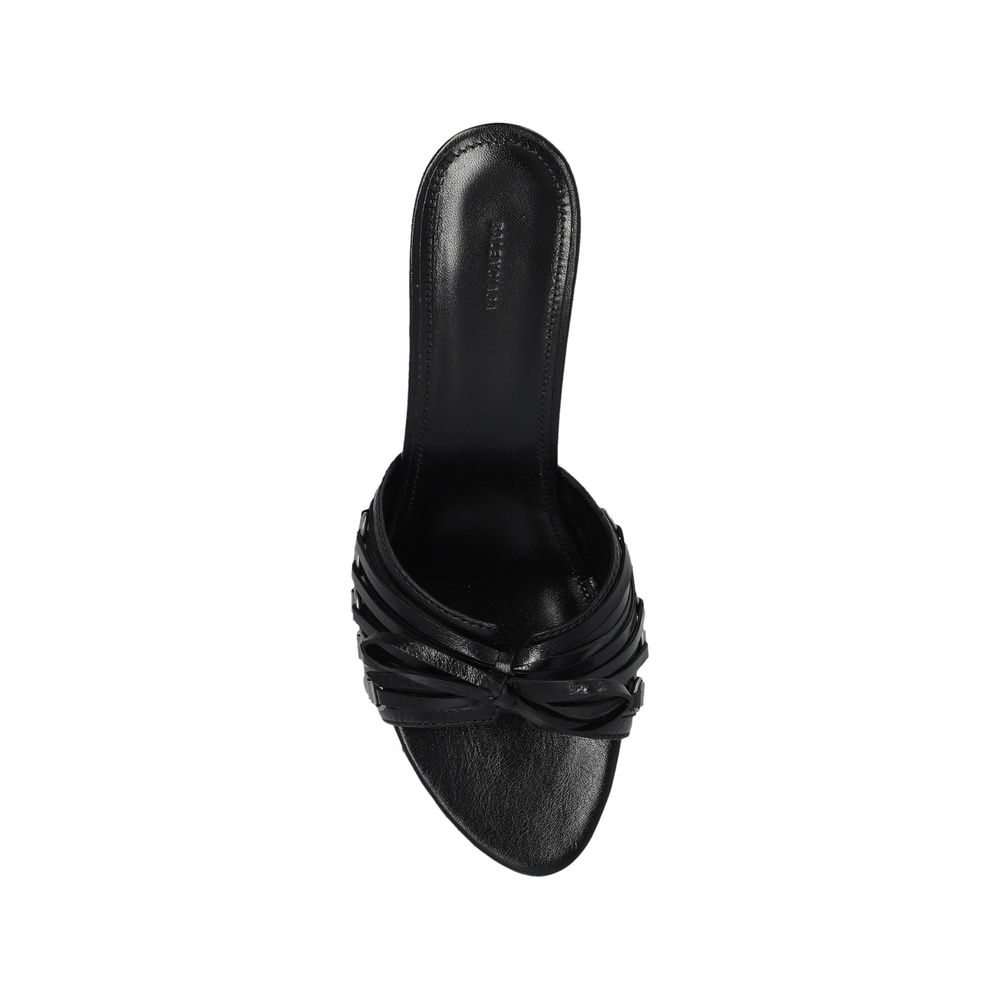 Balenciaga Black Lamb Leather Stiletto Heel Sandals