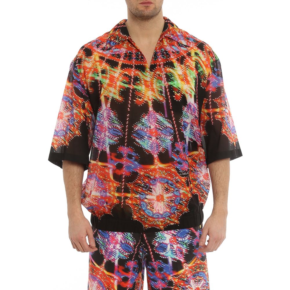Dolce & Gabbana Black Cotton Pattern Shirt