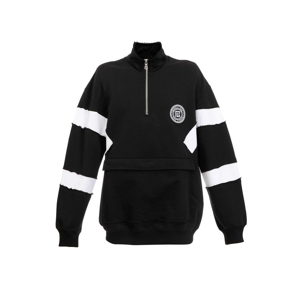 Balmain Black Cotton Sweatshirt