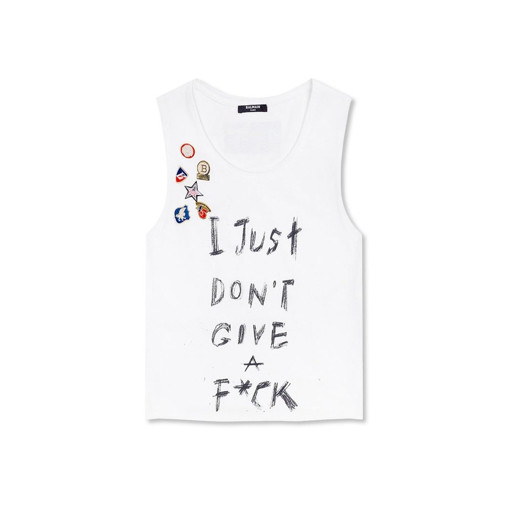 Balmain White Cotton T-Shirt