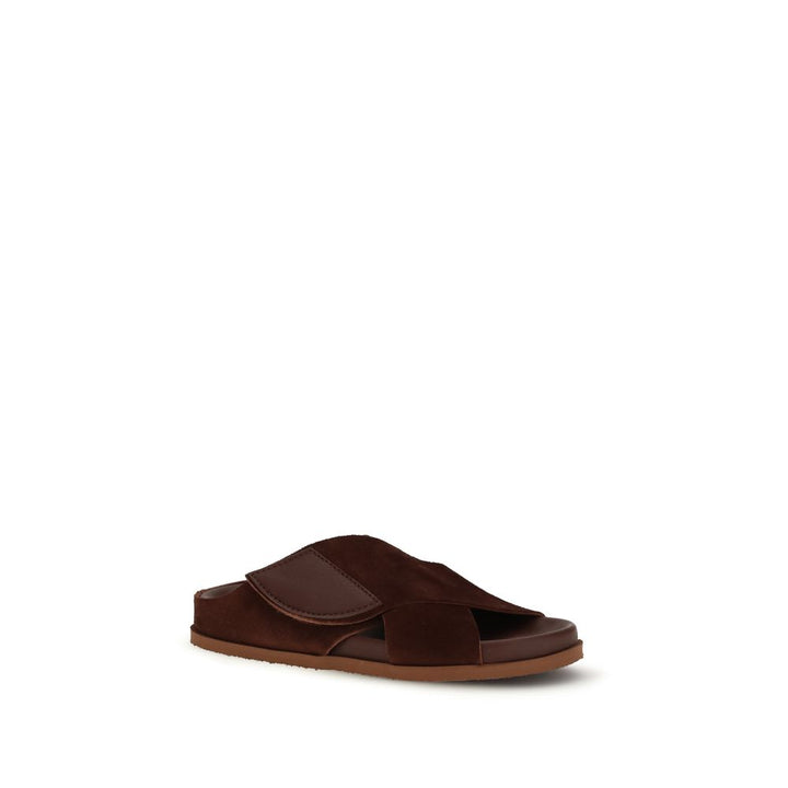 Pedro García Brown Velvet Sandals