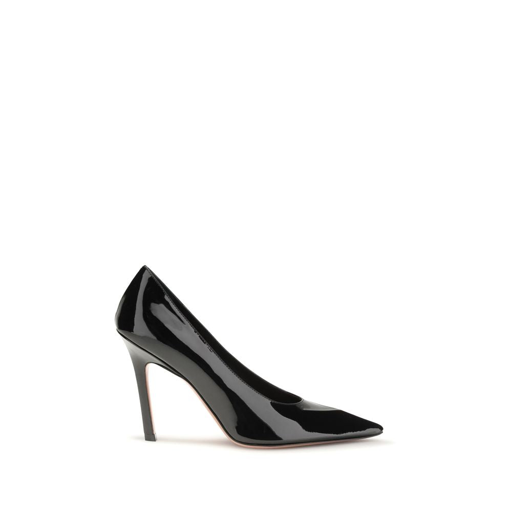Amina Muaddi Black Lamb Ovis Aries Aries Pumps
