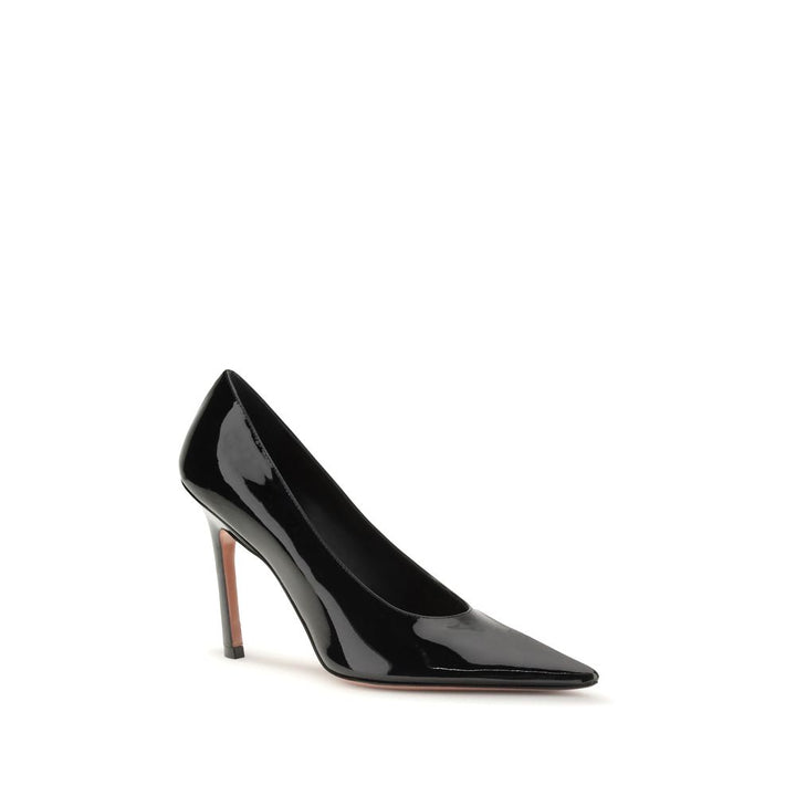 Amina Muaddi Black Lamb Ovis Aries Aries Pumps