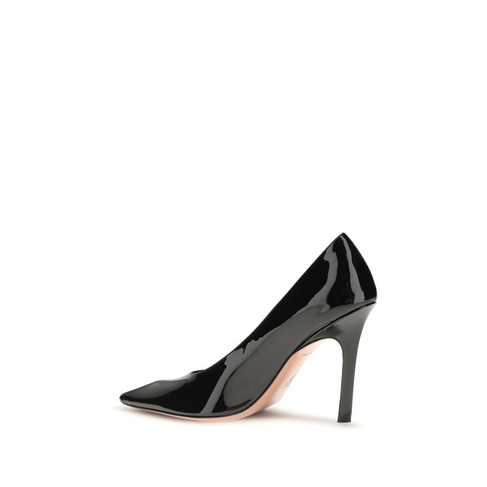 Amina Muaddi Black Lamb Ovis Aries Aries Pumps