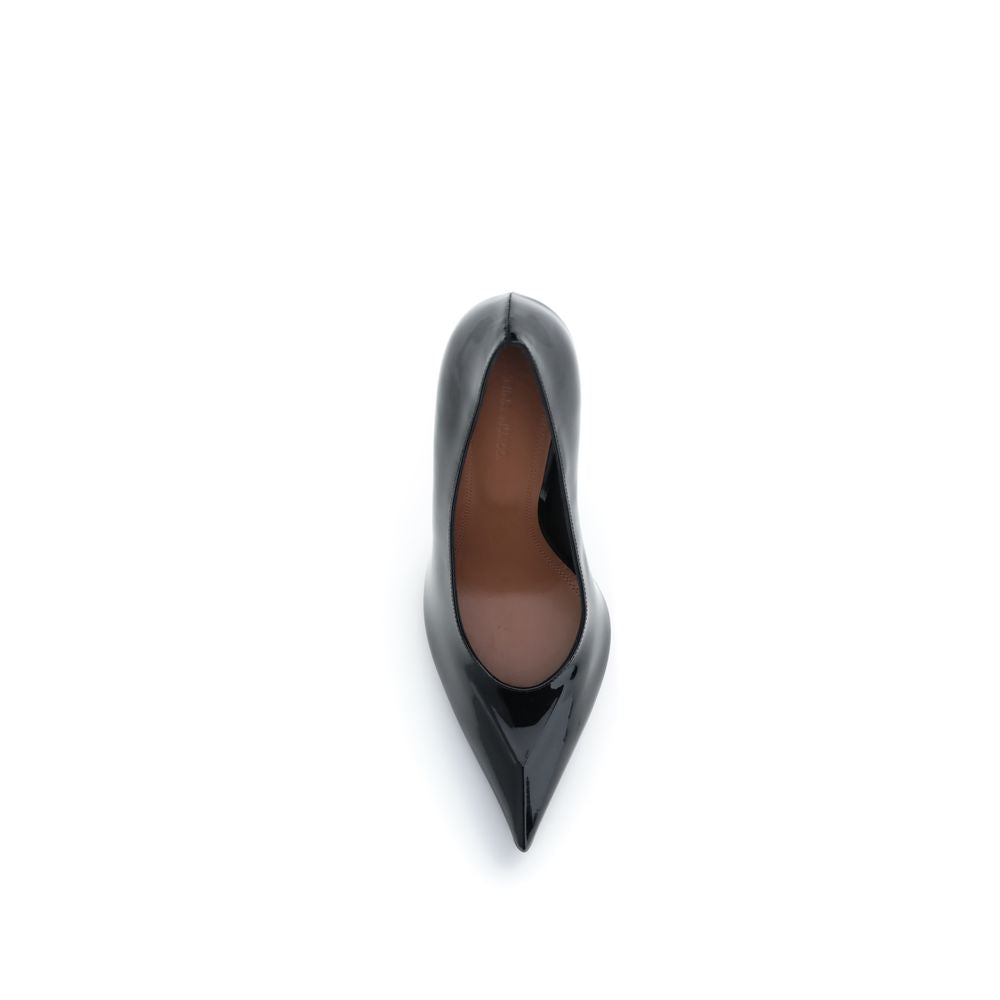 Amina Muaddi Black Lamb Ovis Aries Aries Pumps