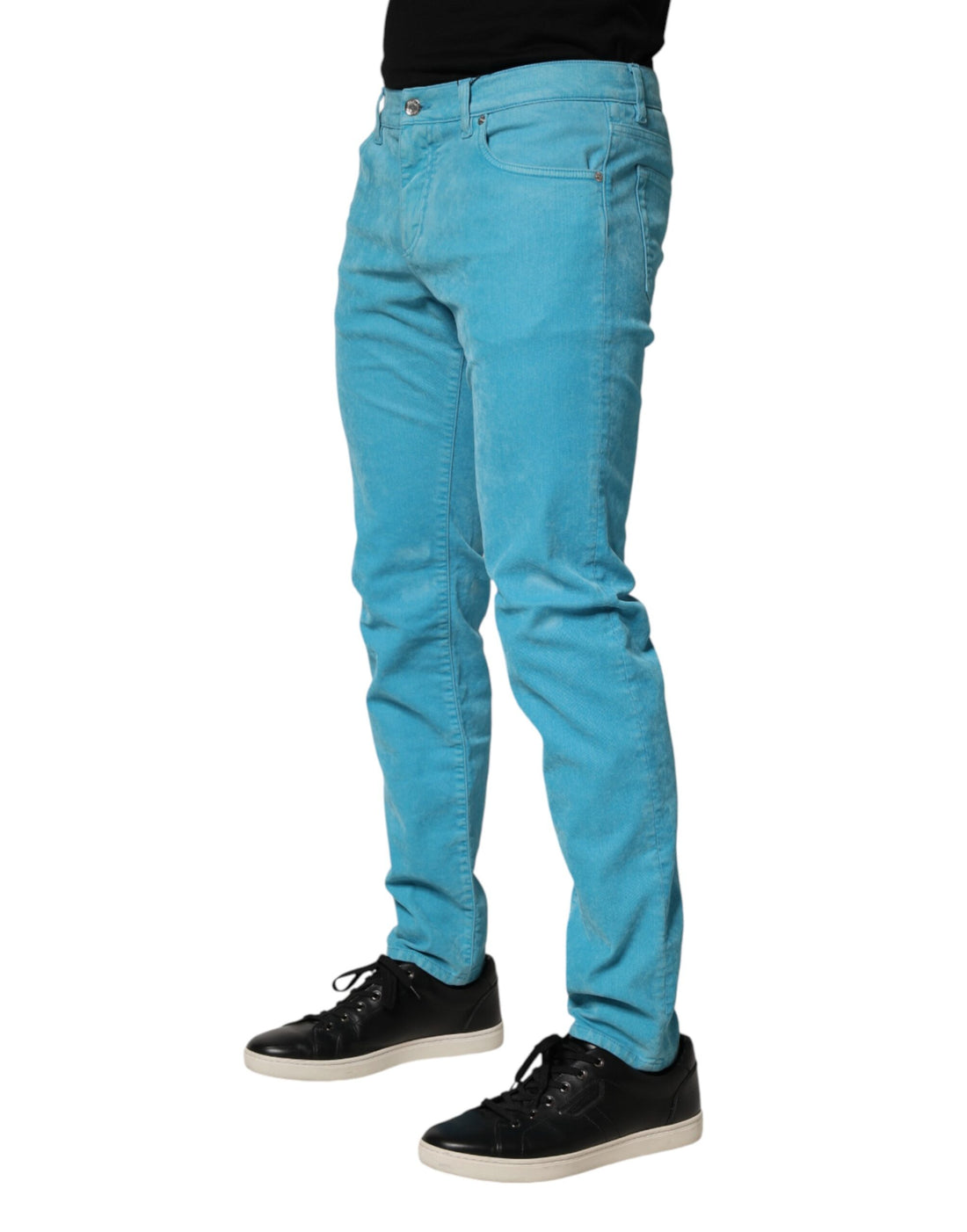 Dolce & Gabbana Blue Cotton Skinny Men Denim Trouser Jeans