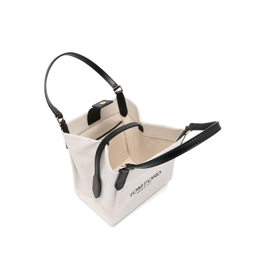 Tom Ford Beige Canvas Tote Bag