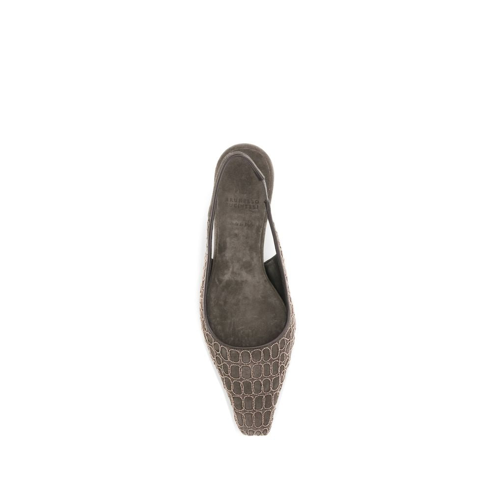 Brunello Cucinelli Brown Leather Pumps