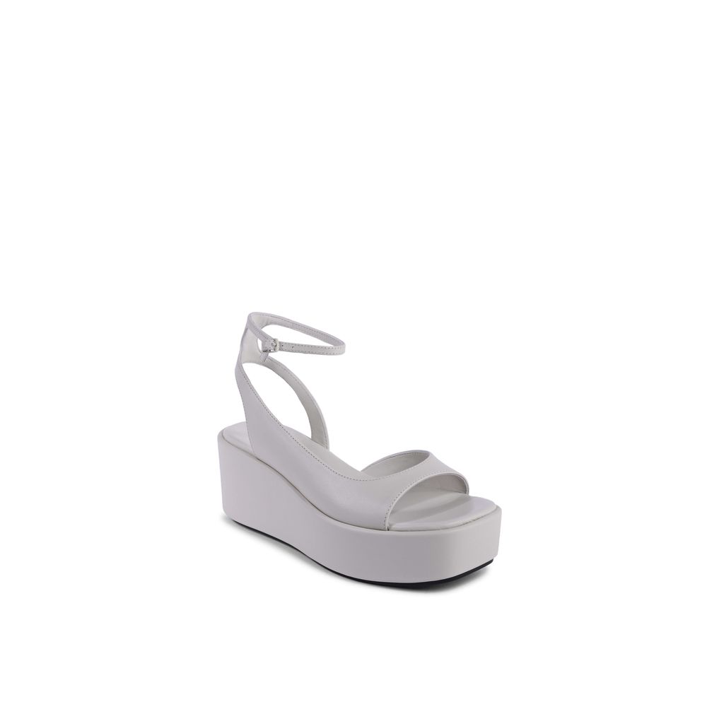 Calvin Klein Beige Leather Platform Sandals