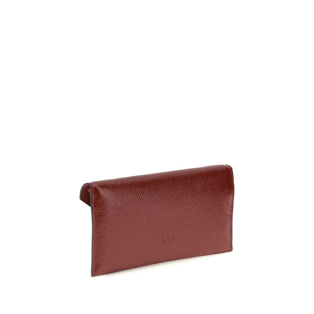 PINKO Bordeaux Calf Leather Bos Taurus Handbag
