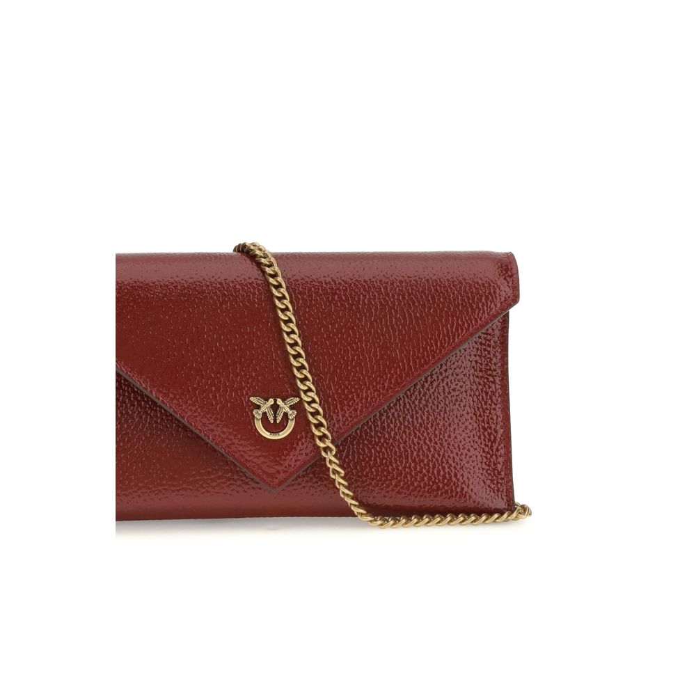 PINKO Bordeaux Calf Leather Bos Taurus Handbag