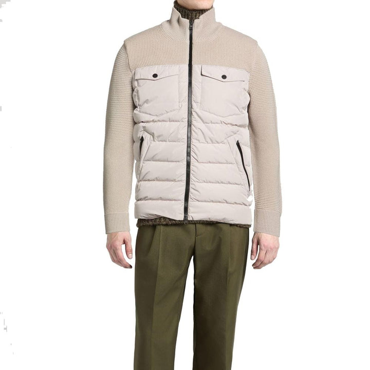 Herno Beige Virgin Wool Full-Length Jacket