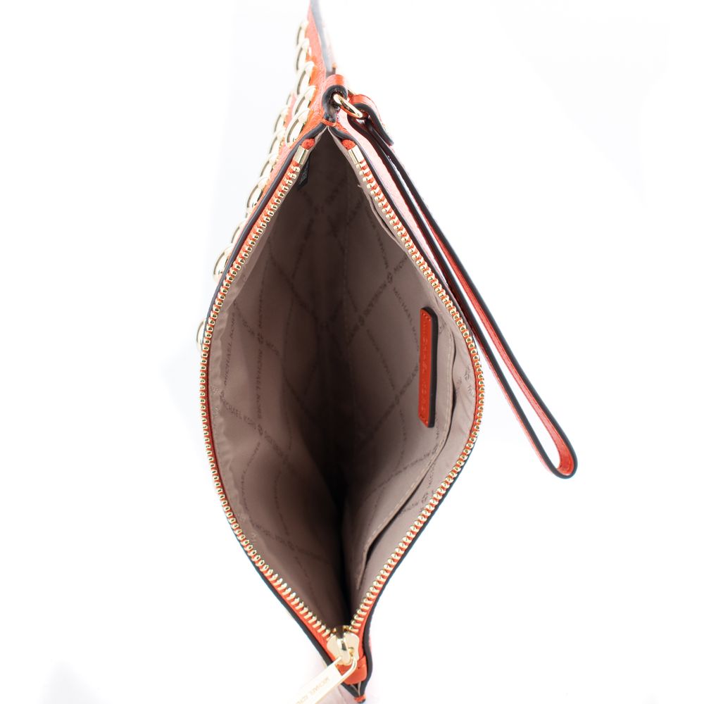 Michael Kors Orange Leather Clutch Bag