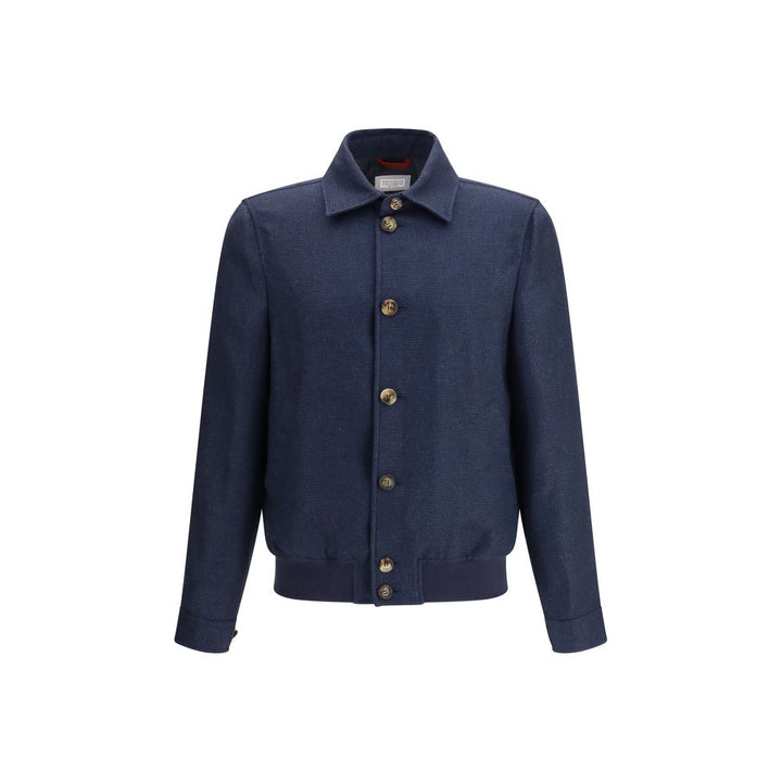 Brunello Cucinelli Blue Silk Coat