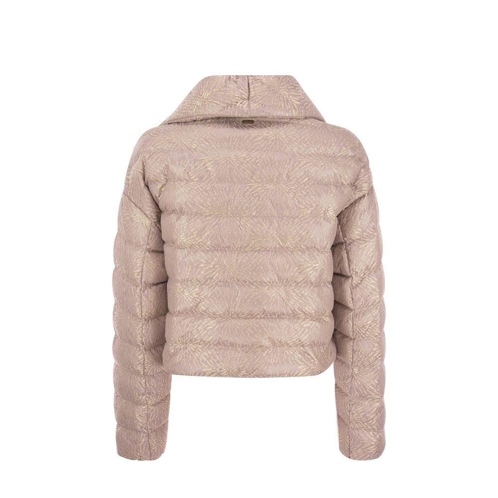 Herno Beige Metallic Fibre Full-Length Jacket