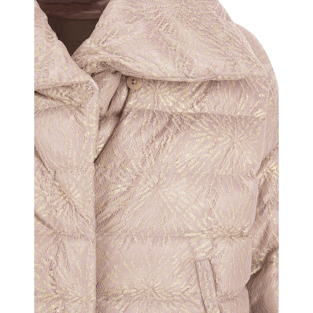 Herno Beige Metallic Fibre Full-Length Jacket