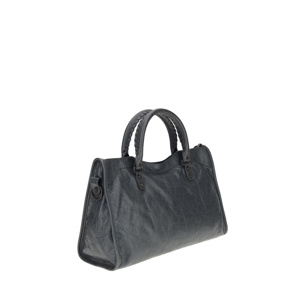 Balenciaga Gray Calf Leather Bos Taurus Shoulder Bag