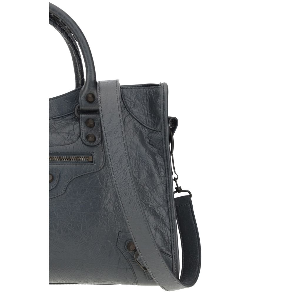 Balenciaga Gray Calf Leather Bos Taurus Shoulder Bag